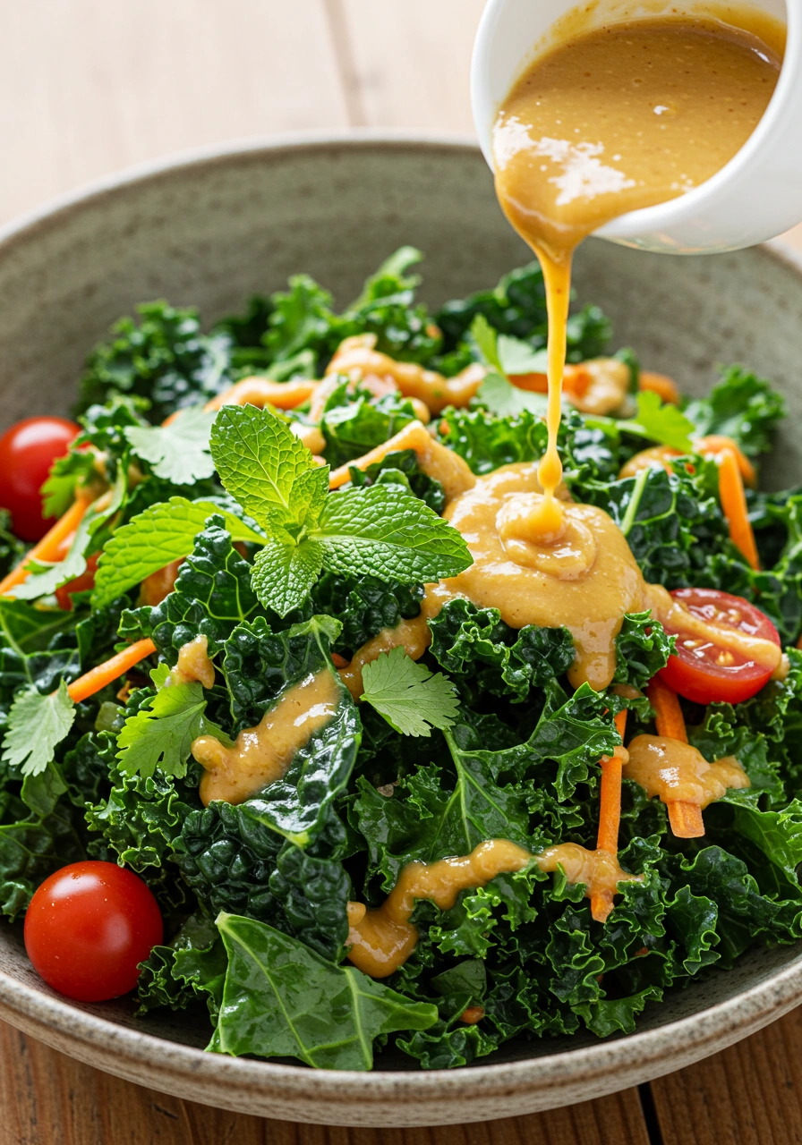 Lacinato Kale & Mint Salad with Spicy Peanut Dressing - tertiary view